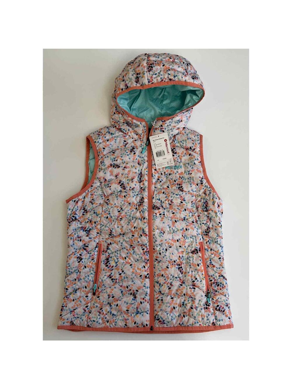 Marmot Women’s Bronco Hooded Vest Multi Confetti 78900 Size M NWT,